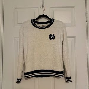 RARE Vintage Notre Dame Embroidered Fuzzy Sweater